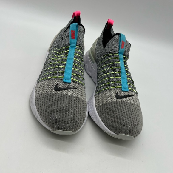 Nike React Phantom Run Flyknit 2 Mens Sz 14 Gray Blue Running Shoes CZ7865 100 - Picture 1 of 13